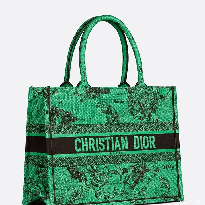 Cheap Canvas Toile Zodiac Green de Jouy Book Motif Dior Tote 0714 Luxury